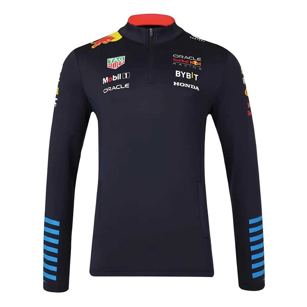 2024 Bull Racing Team 1/4 Zip Midlayer - Night Sky Polyester Made By: Castore Men's Red 4XL
