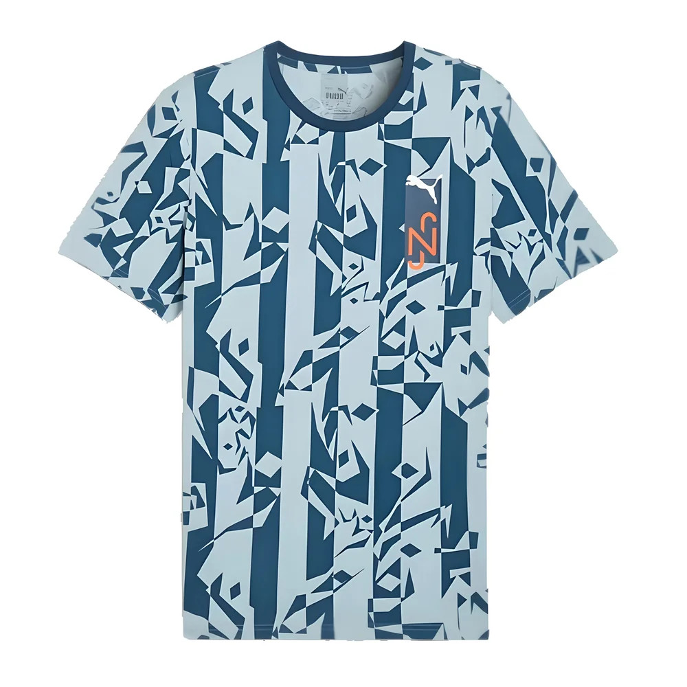 Neymar Jr Logo Tee (Ocean Tropic) Polyester Brazil Made By: Puma Men's Blue Large