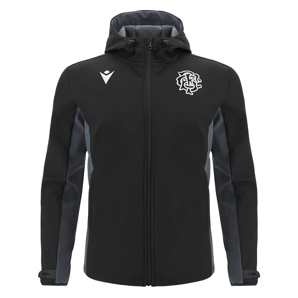 '23-'24 Barbarians Softshell Rugby Jacket (Black) Polyester Made By: Macron Men's Black Medium