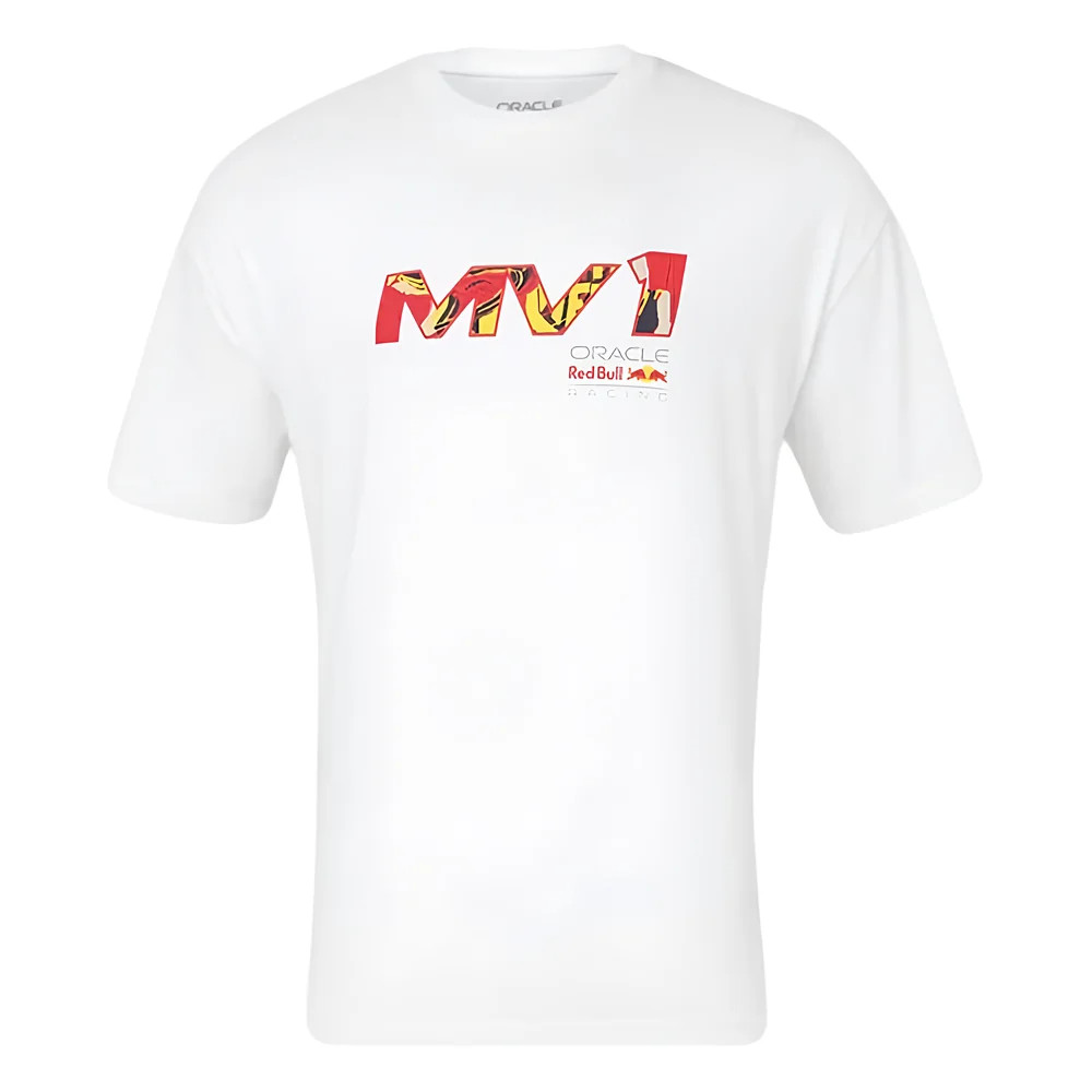 2024 Bull Racing Max Verstappen Pop Art Oversized T-Shirt (White) Polyester Made By: Castore Men's Red Xxl