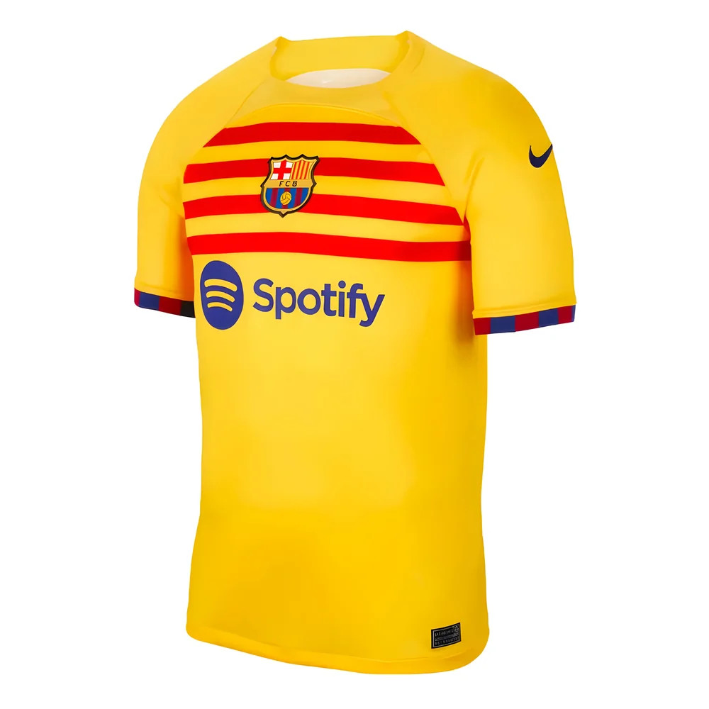 '23-'24 Barcelona Fourth Shirt Polyester Made By: Nike Men's Yellow Xxl