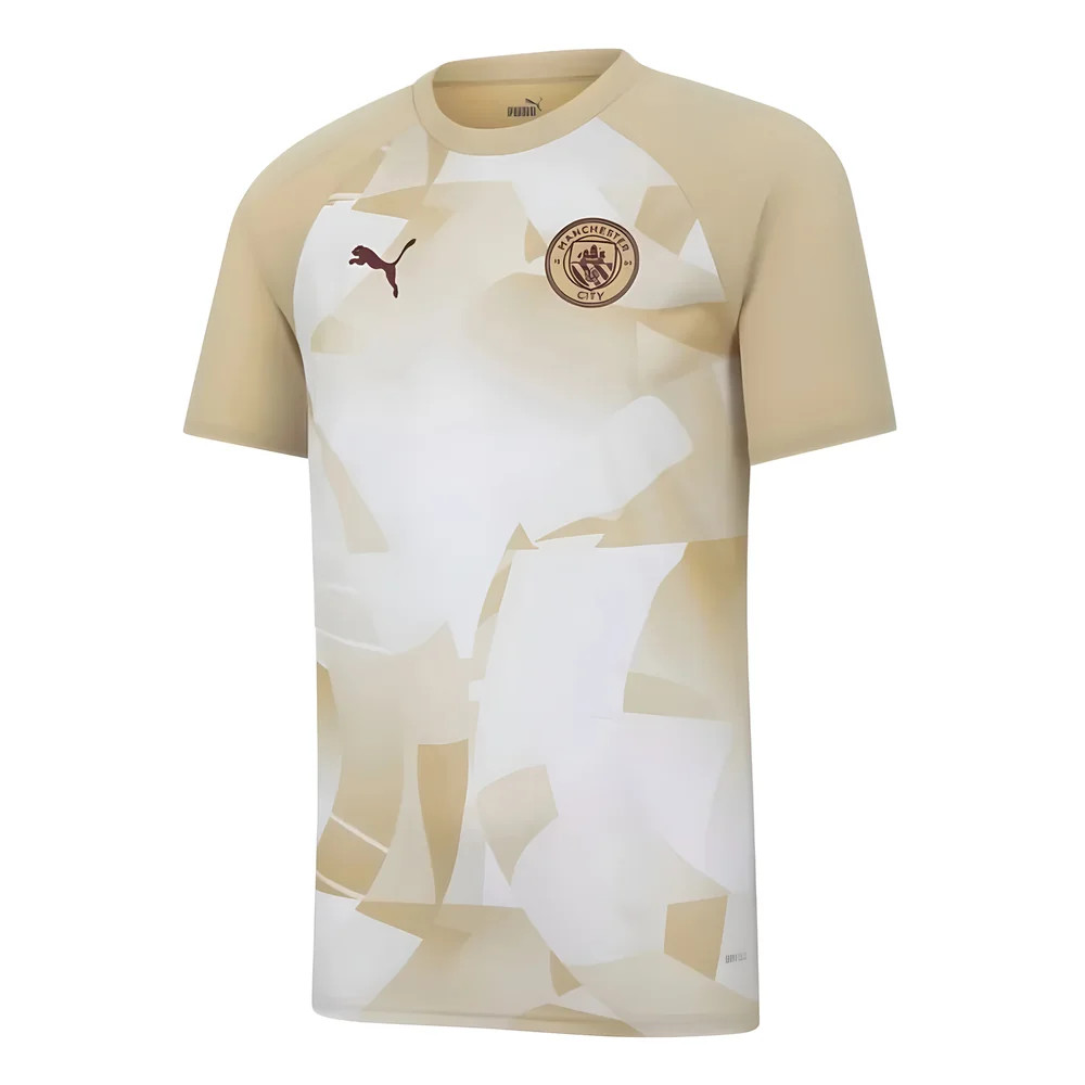 '23-'24 Man City Prematch Ss Jersey (Granola) Polyester Manchester City Made By: Puma Men's White Xxl