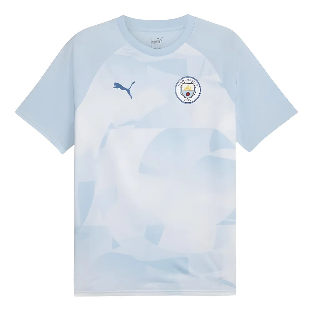 '23-'24 Man City Prematch Ss Jersey (Silver Sky) Polyester Manchester City Made By: Puma Men's Sky Blue Xxl