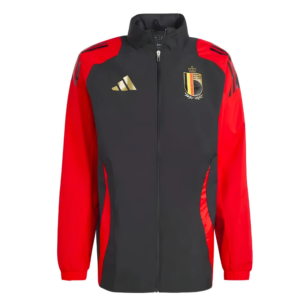 '24-'25 Belgium Allweather Jacket (Black) Polyester Made By: Adidas Men's Black Small