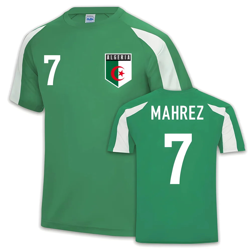 Algeria Sports Training Jersey (Mahrez 7) Polyester Uksoccershop Men's Green Extra Large