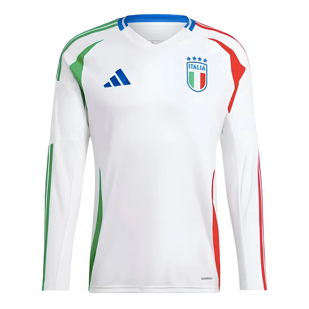 '24-'25 Italy Long Sleeve Away Shirt Polyester Made By: Adidas Men's White Xxl