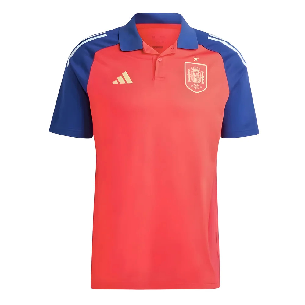 '24-'25 Spain Polo Shirt (Red) Polyester Made By: Adidas Men's Red Extra Small