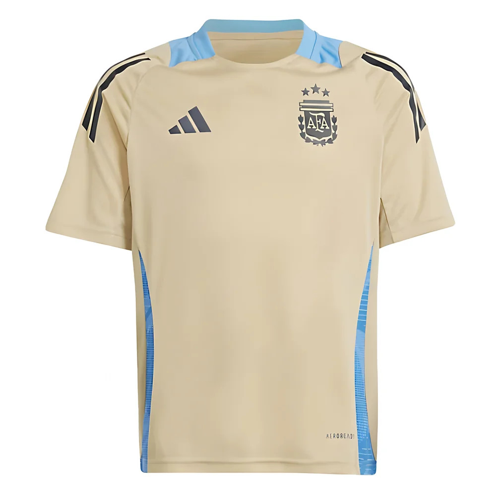 '24-'25 Argentina Training Jersey (Hazy ) - Kids Polyester Made By: Adidas Unisex Kids Beige Size 9-10