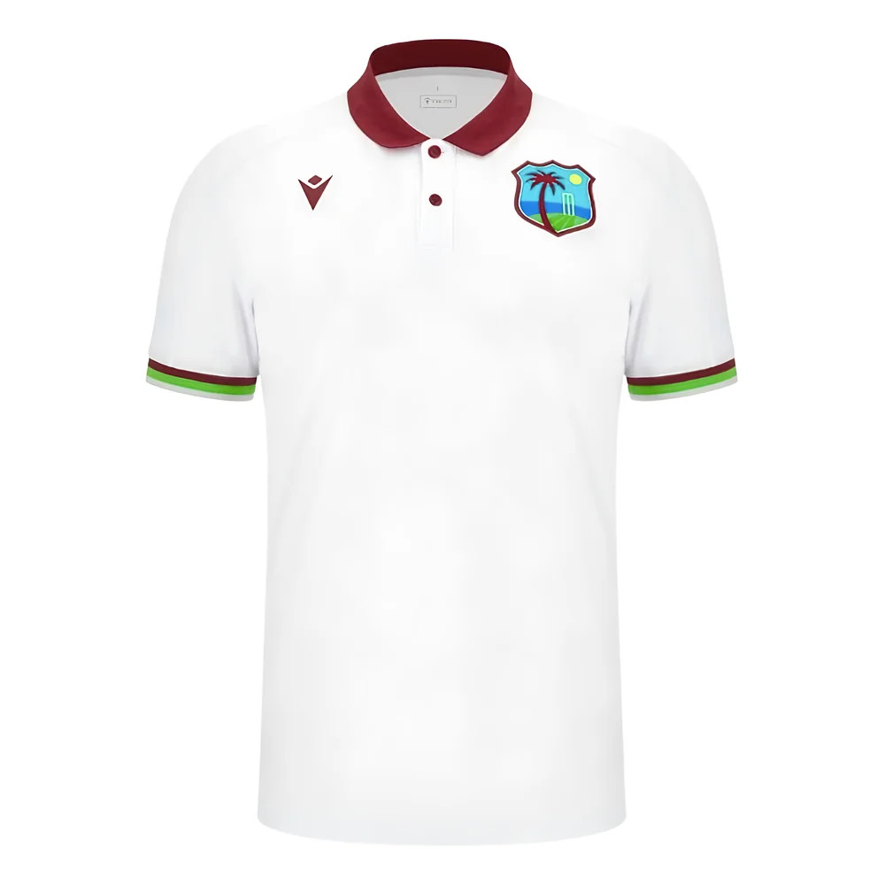 '23-'24 West Indies Cricket Travel Polo (White) Polyester Made By: Macron Men's White Large