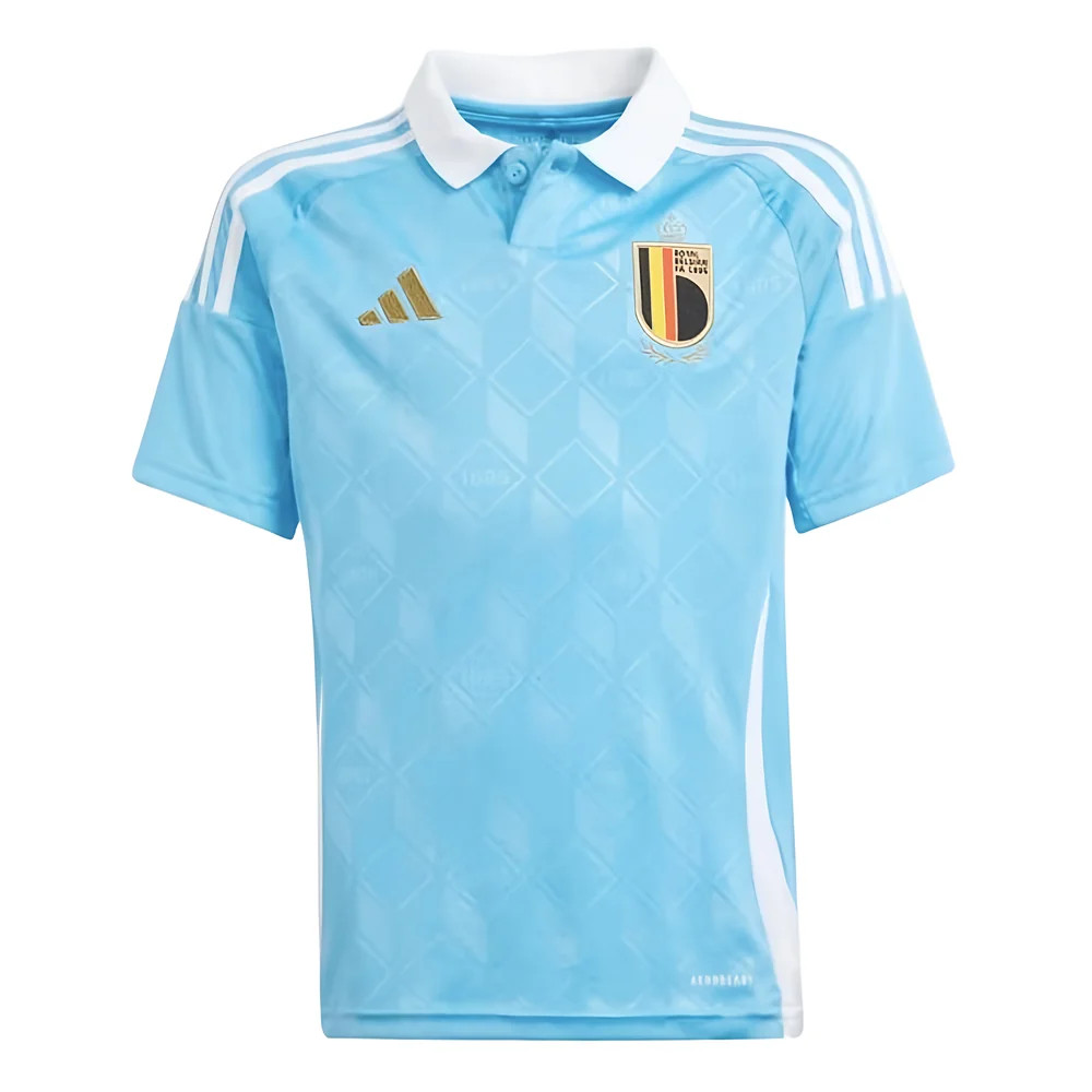 '24-'25 Belgium Away Shirt (Kids) 7-8 Polyester Made By: Adidas Unisex Kids Blue Size 9-10