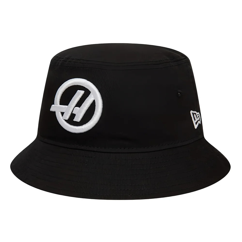 2024 Haas F1 Tapered Bucket Hat (Black) Adults One Size Polyester Made By: New Era Unisex Black