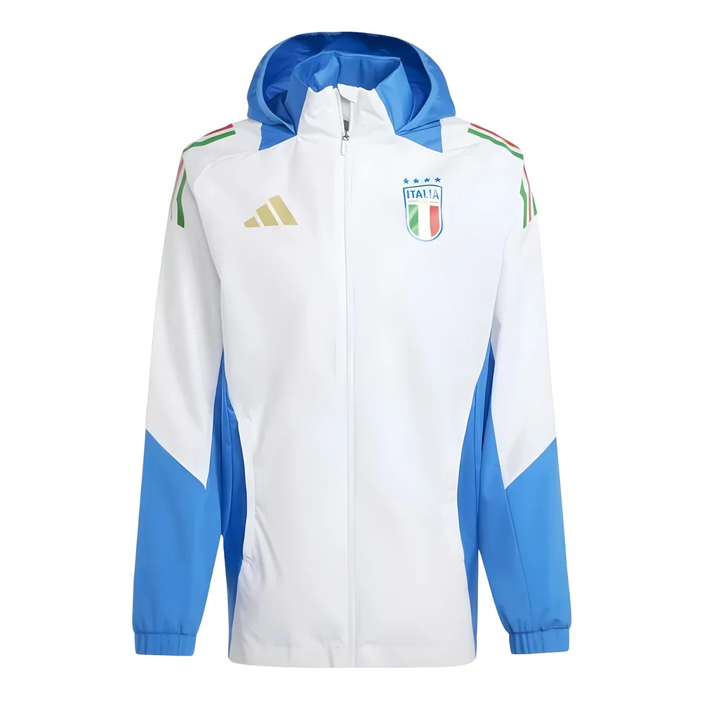 '24-'25 Italy Allweather Jacket (White) Polyester Made By: Adidas Men's White Small