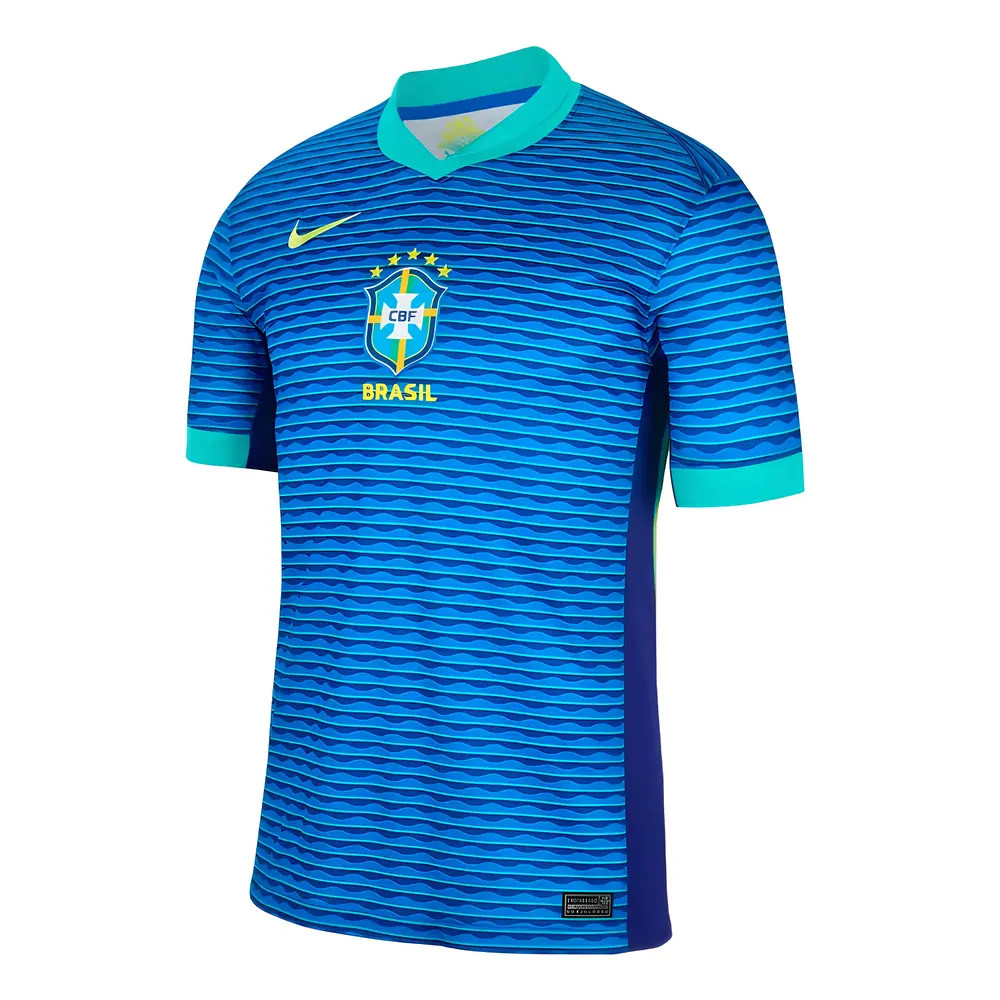 '24-'25 Brazil Away Shirt Polyester Made By: Nike Men's Blue Extra Large