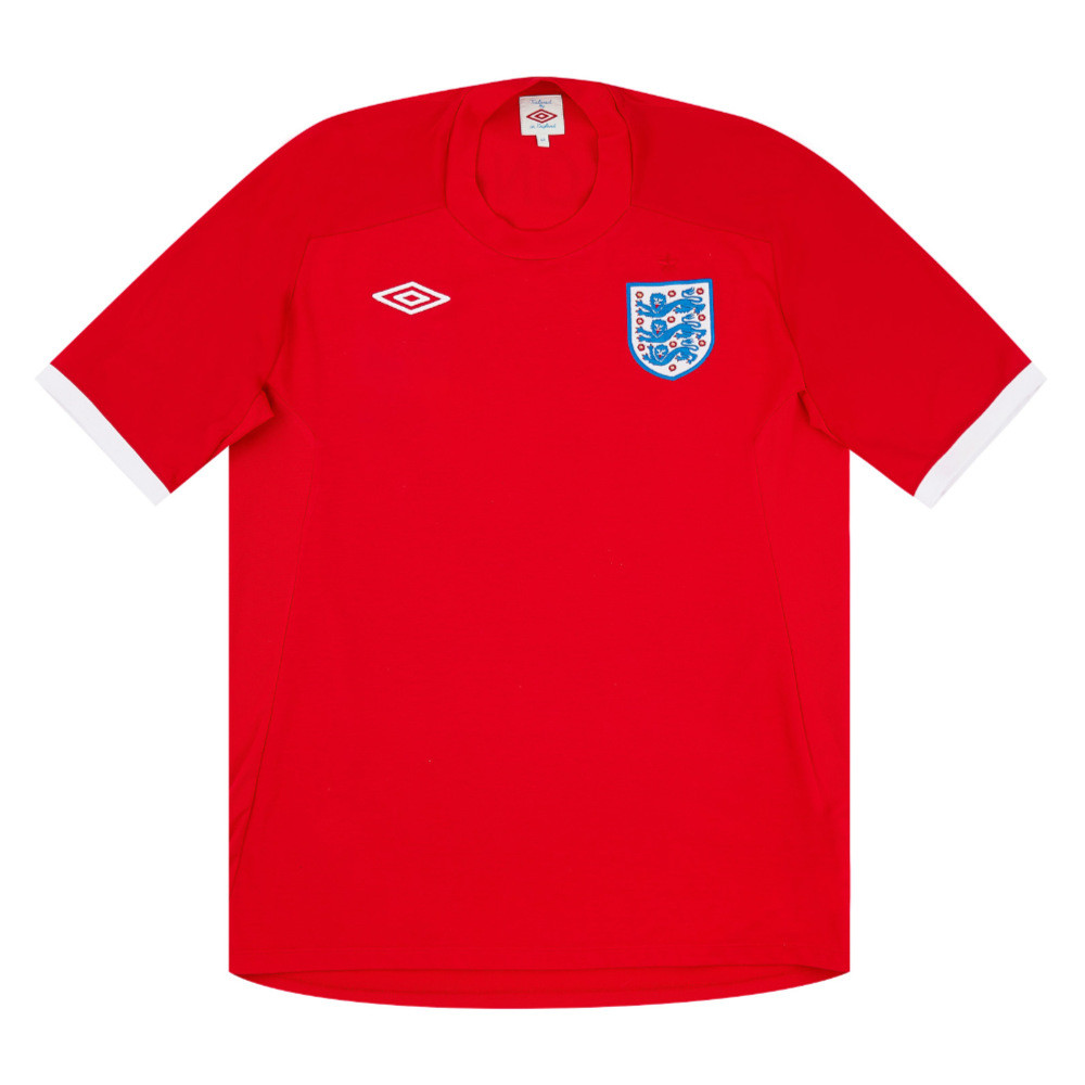 '10-'11 England Away ) (Excellent) Polyester Made By: Umbro Men's Red Extra Large