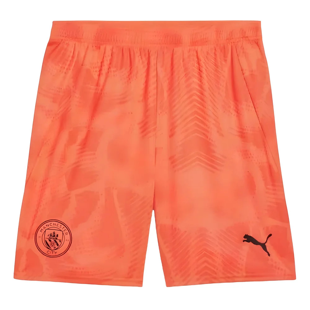 '24-'25 Man City Home Goalkeeper Shorts (Neon Sun) Polyester Manchester City Made By: Puma Men's Orange Medium