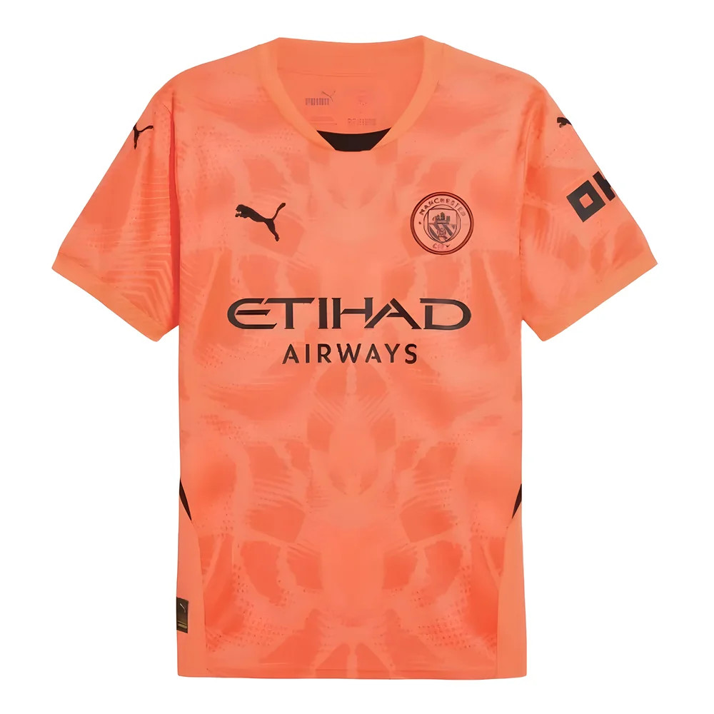 '24-'25 Man City Home Goalkeeper Shirt (Neon Sun) Polyester Manchester City Made By: Puma Men's Orange Medium
