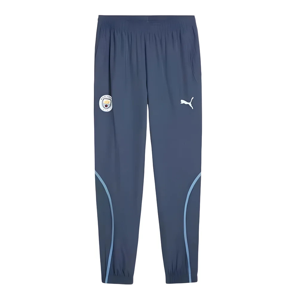 '24-'25 Man City Prematch Woven Pants (Blue) Polyester Manchester City Made By: Puma Men's Blue Extra Large