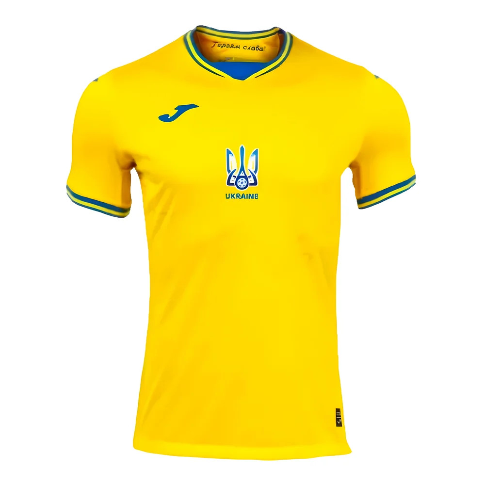 '24-'25 Ukraine Home Shirt Polyester Made By: Joma Men's Yellow Medium