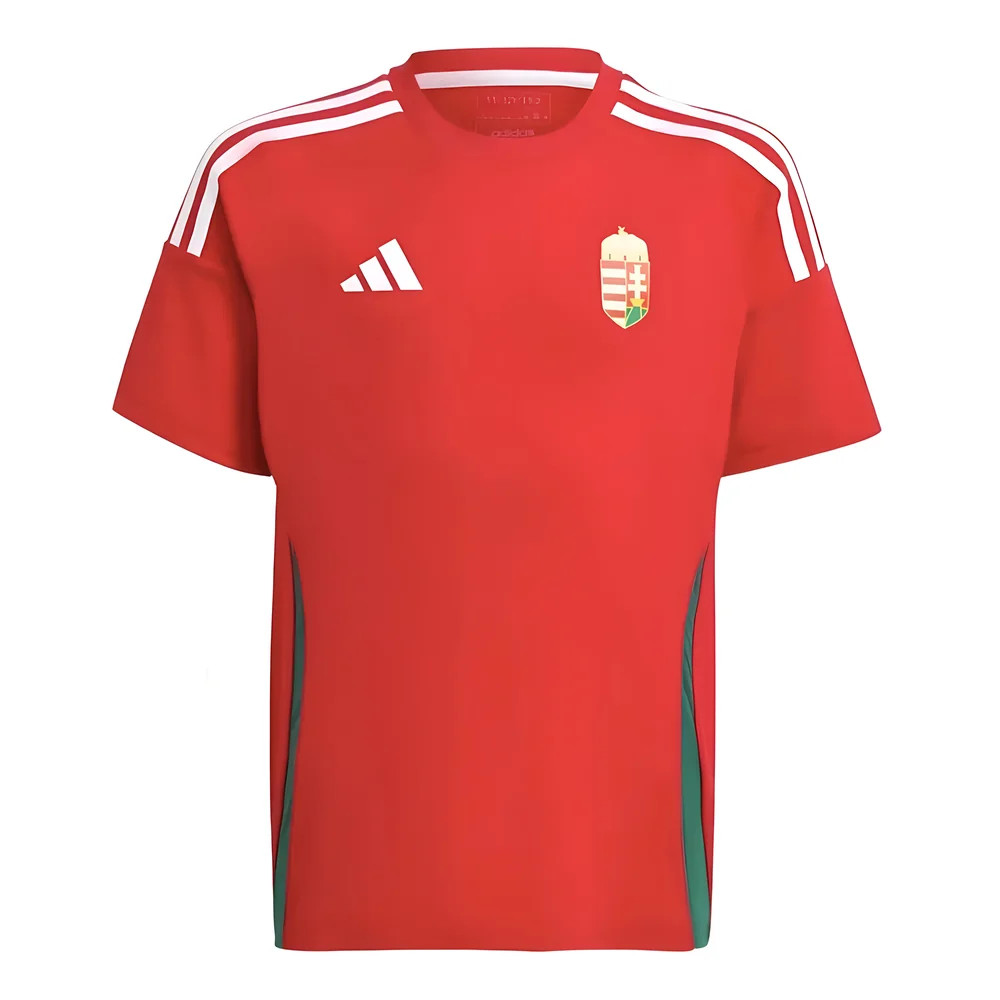'24-'25 Hungary Home Fan Shirt (Kids) Polyester Made By: Adidas Unisex Kids Red Size 9-10