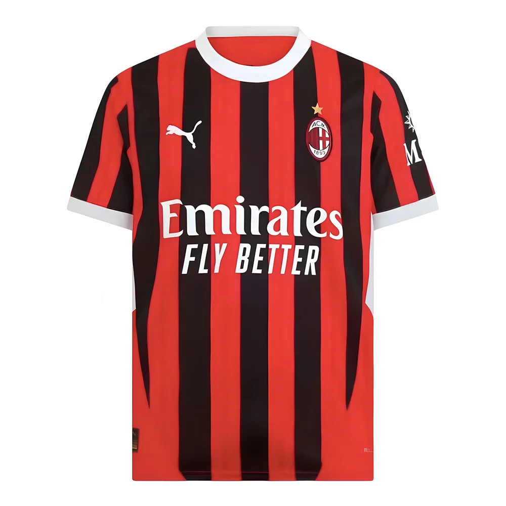 '24-'25 Ac Milan Home Shirt Polyester Made By: Puma Men's Red Large