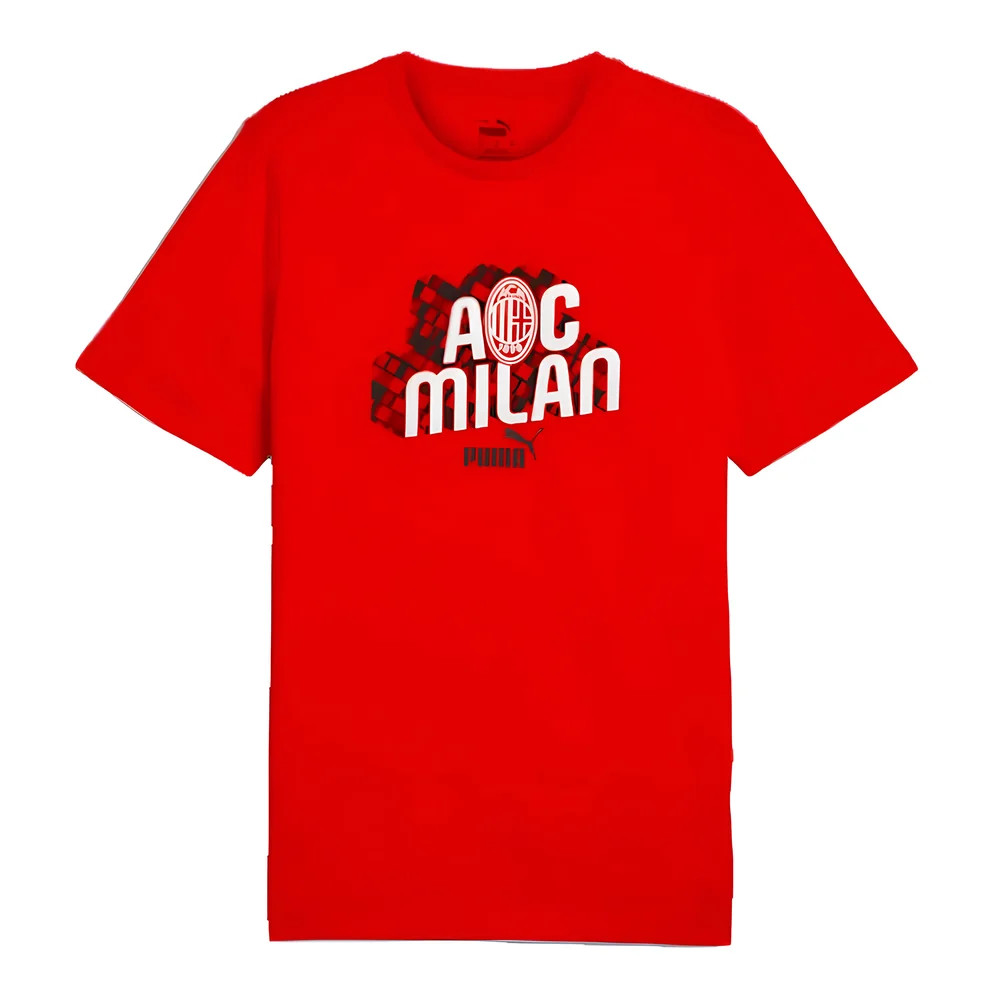 '24-'25 Ac Milan Ftblculture Tee (Red) Polyester Made By: Puma Men's Red Extra Large