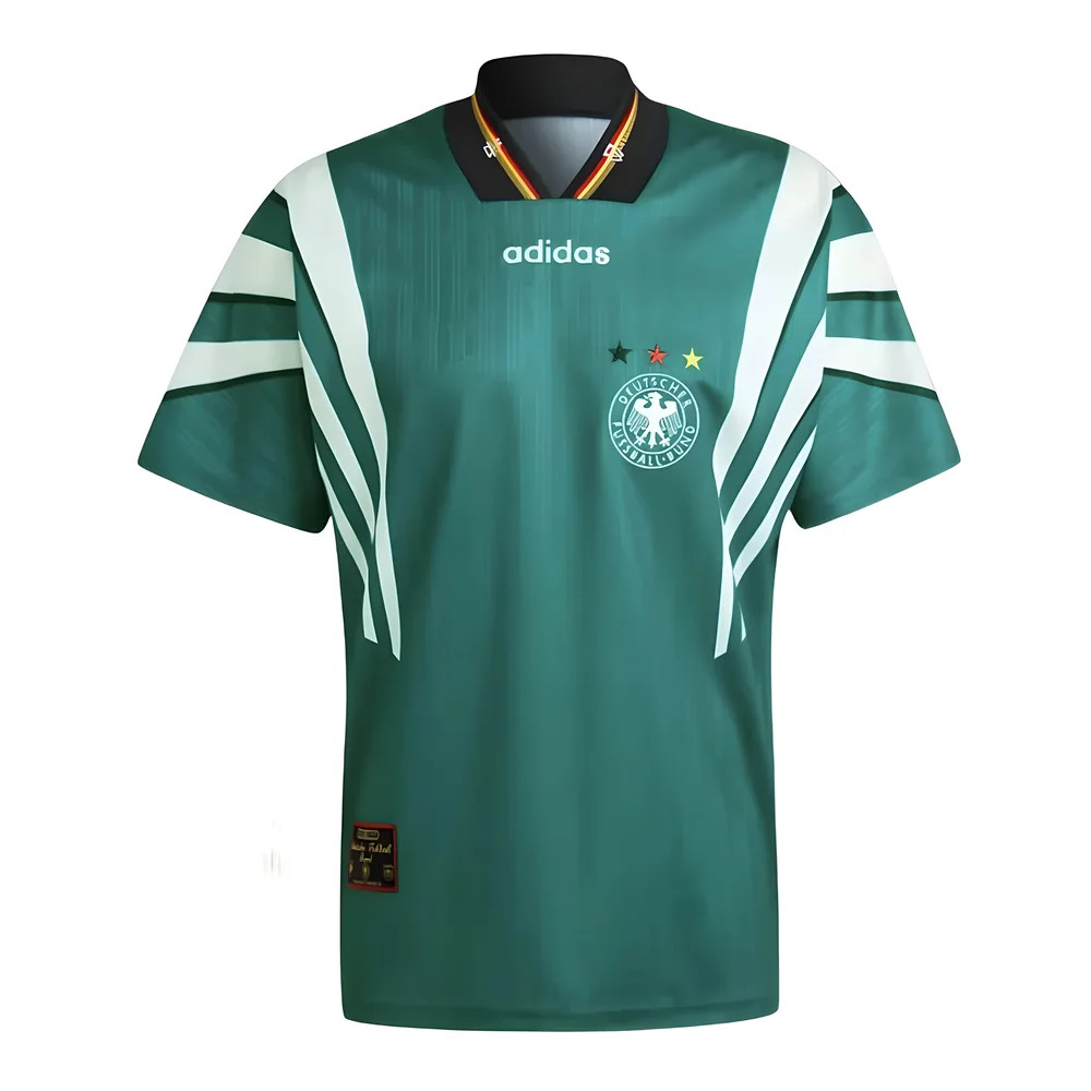 1996 Germany Euro 96 Away Shirt Polyester Made By: Adidas Men's Green Medium