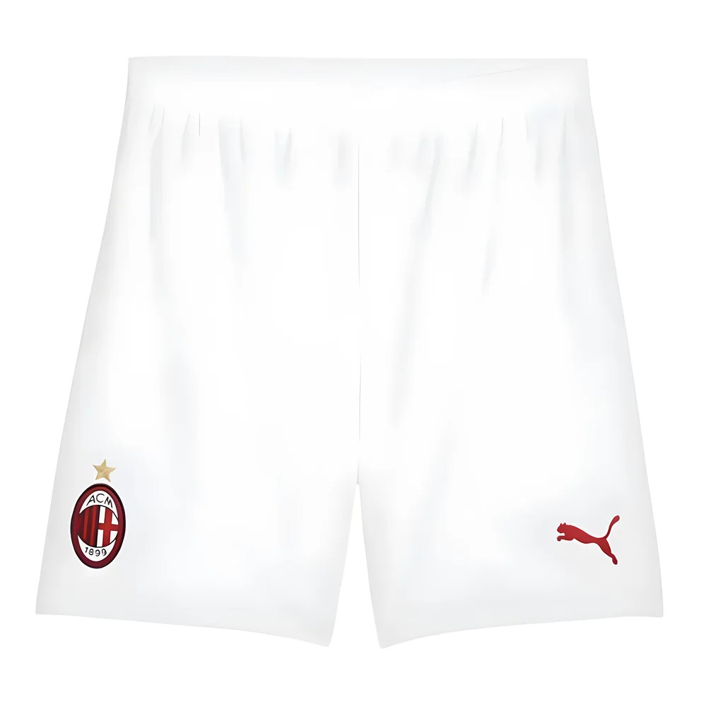 '24-'25 Ac Milan Home Shorts (White) Polyester Made By: Puma Men's White Xxl
