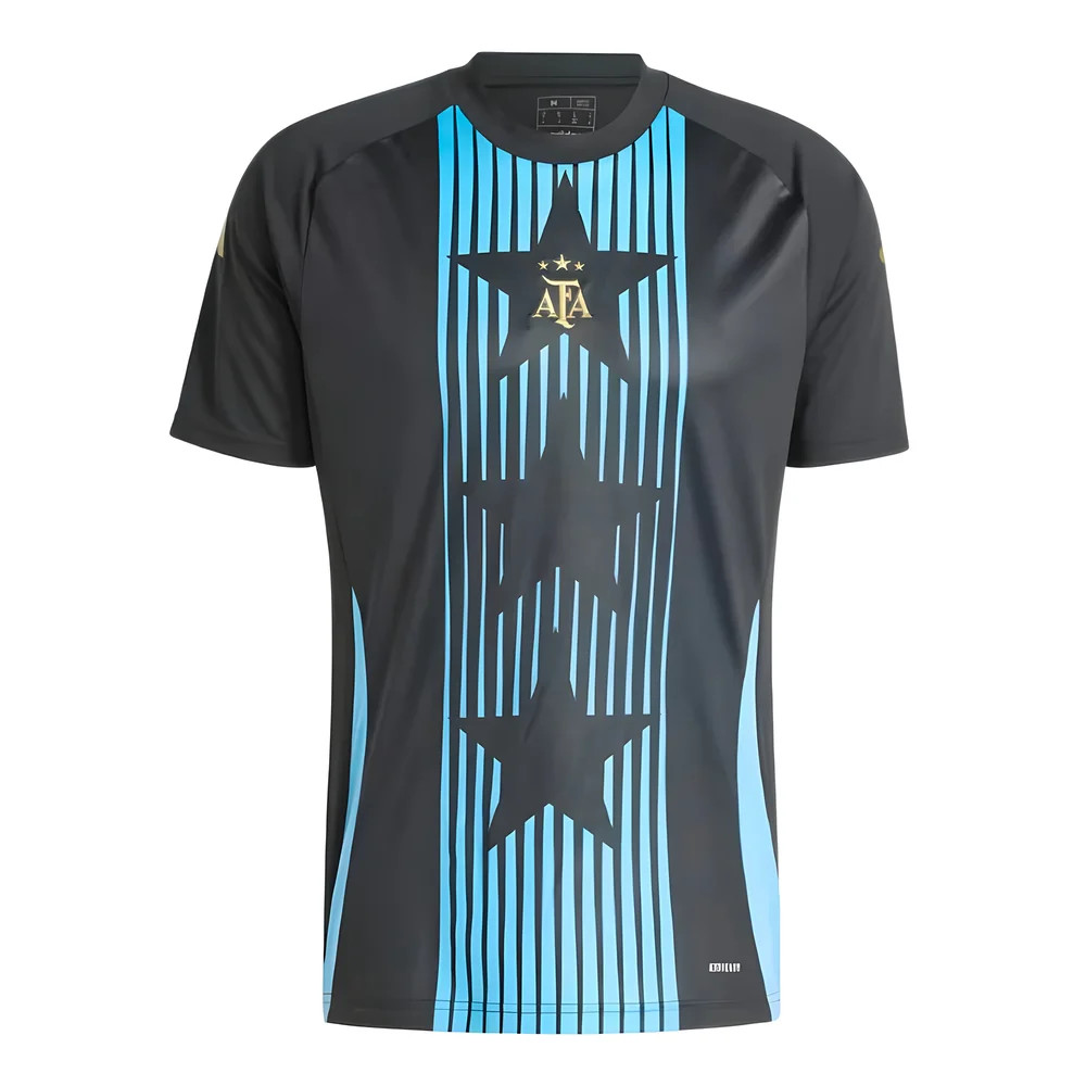 '24-'25 Argentina Pre-Match Shirt (Black) Polyester Made By: Adidas Men's Black Large