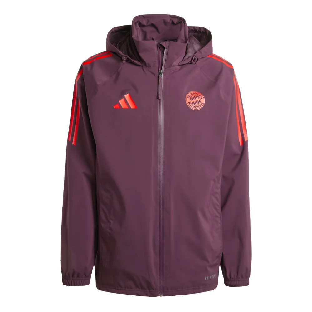 '24-'25 Bayern Munich Rain Jacket (Shadow ) Polyester Made By: Adidas Men's Maroon 3XL