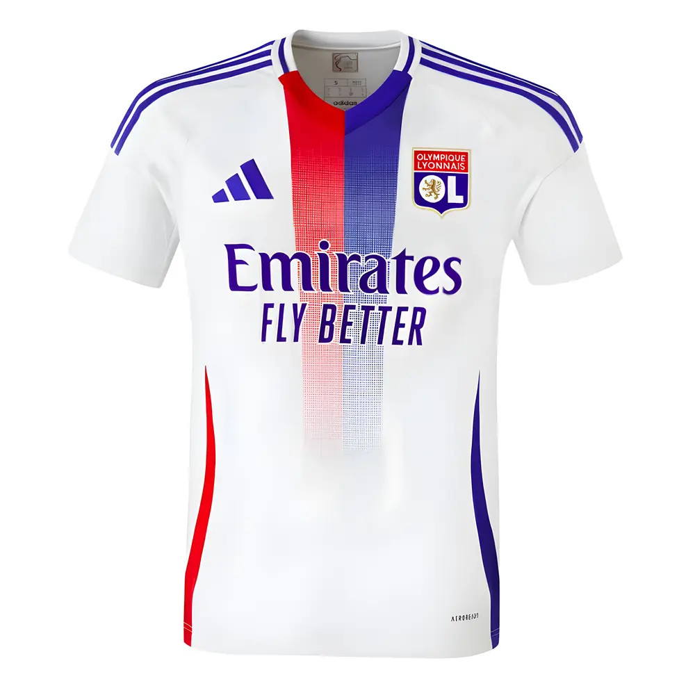 '24-'25 Olympique Lyon Home Shirt Polyester Made By: Adidas Men's White Extra Small