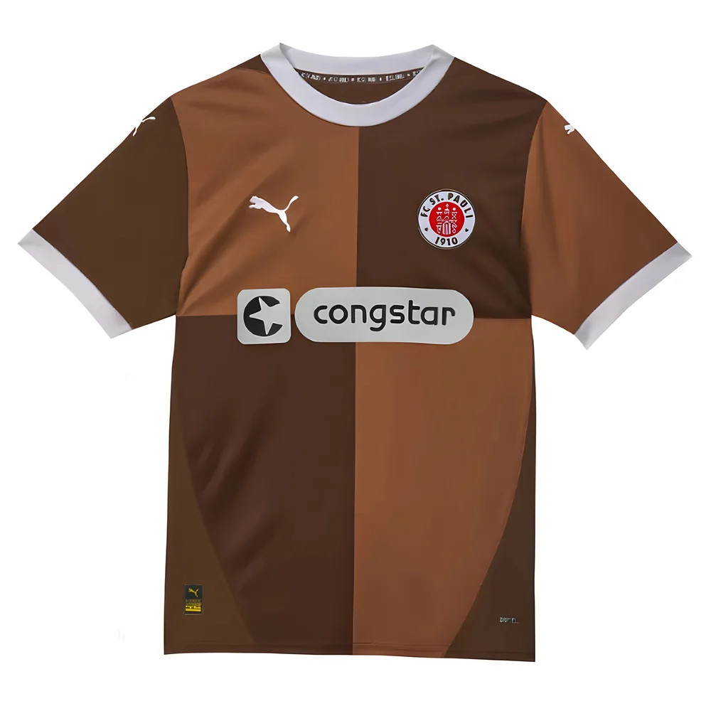 '24-'25 St Pauli Home Shirt Polyester Made By: Puma Men's Brown Medium