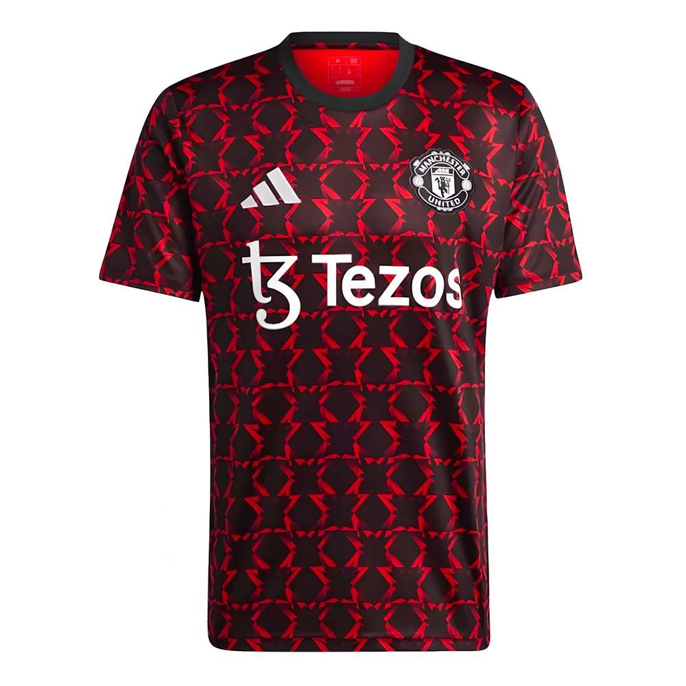 '24-'25 Man Utd Pre-Match Shirt (Black) Polyester Manchester United Made By: Adidas Men's Black Extra Large