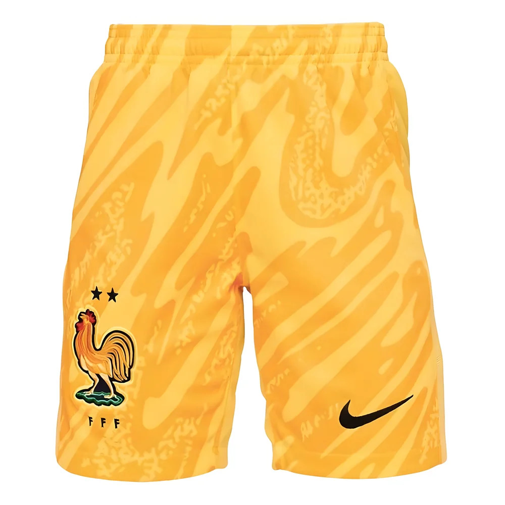 '24-'25 France Home Goalkeeper Shorts (Kids) Polyester Made By: Nike Unisex Kids Orange Extra Large