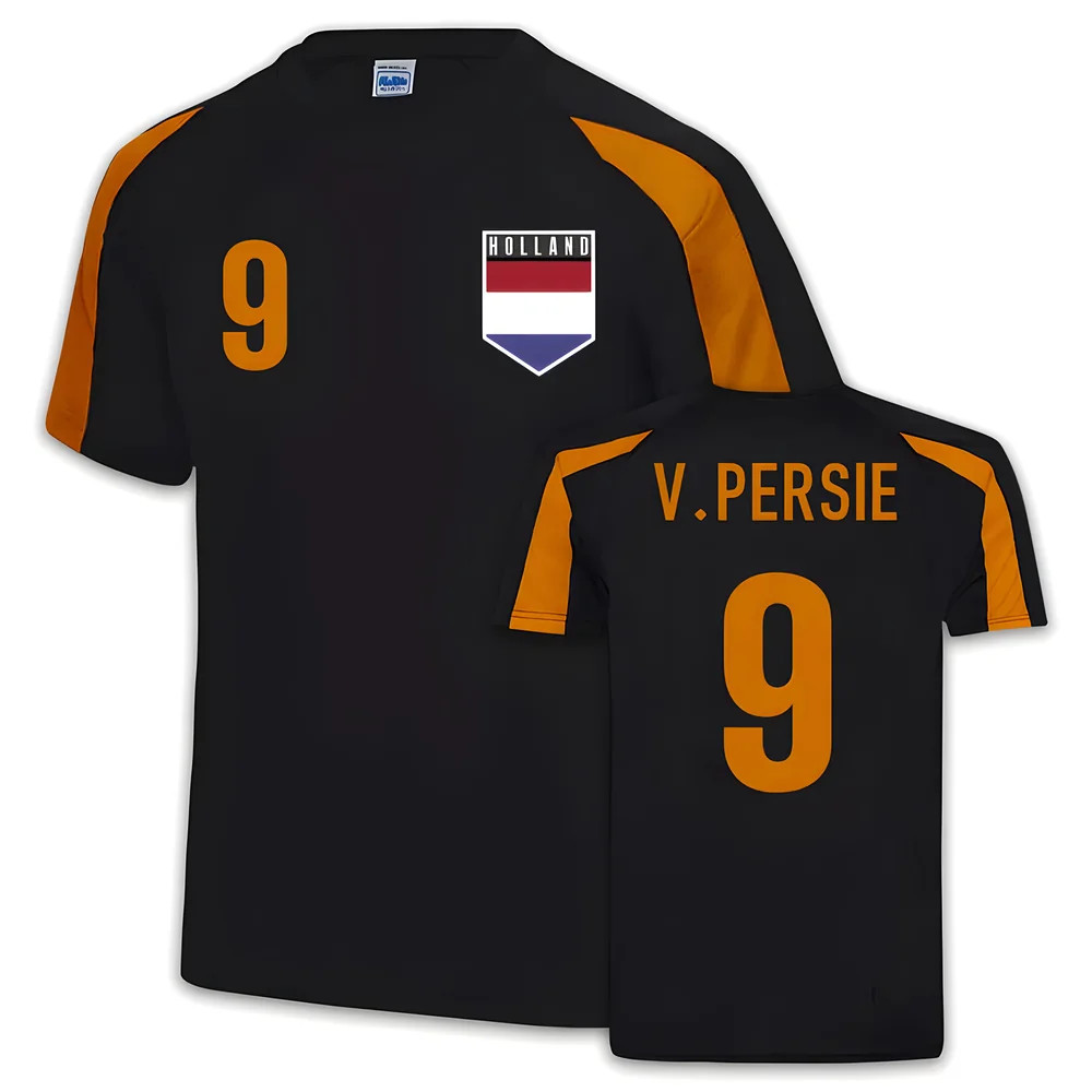 Holland Sports Training Jersey (V.persie 9) Polyester Uksoccershop Men's Black Medium