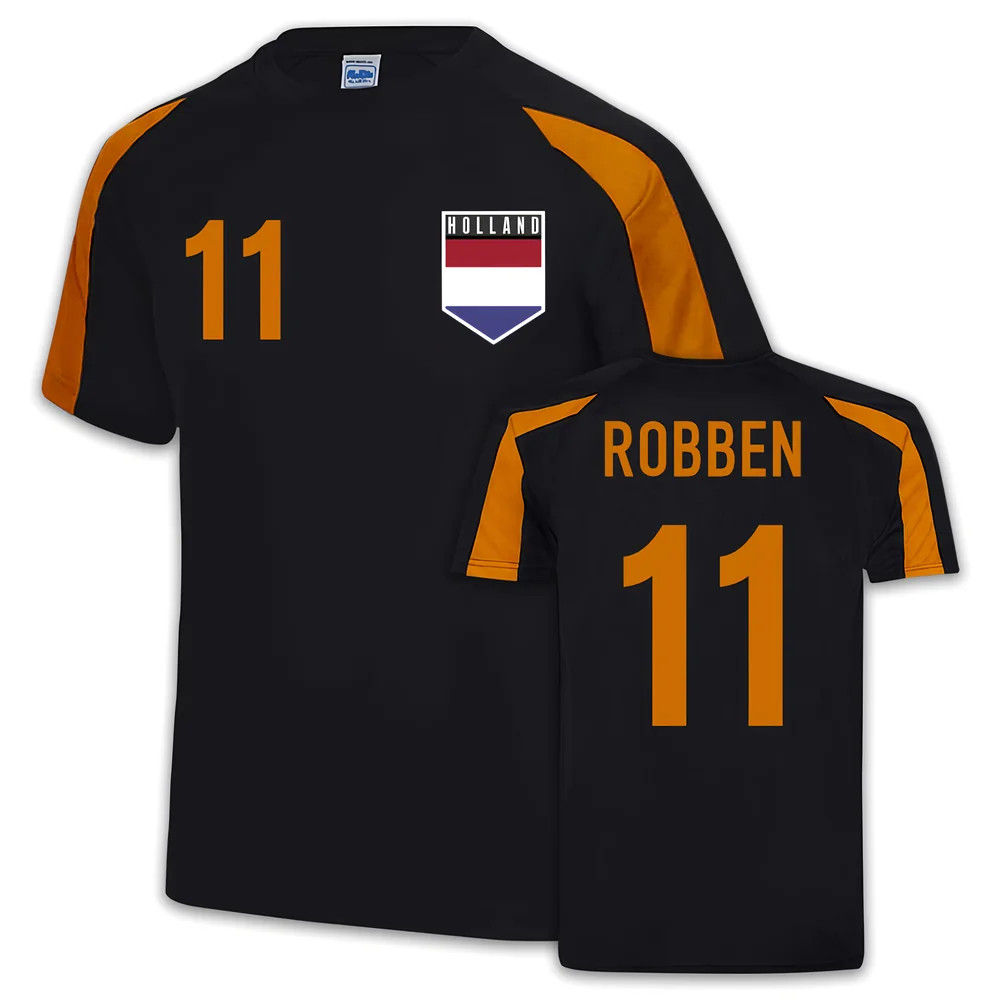 Holland Sports Training Jersey (Robben 11) Polyester Uksoccershop Men's Black Xxl