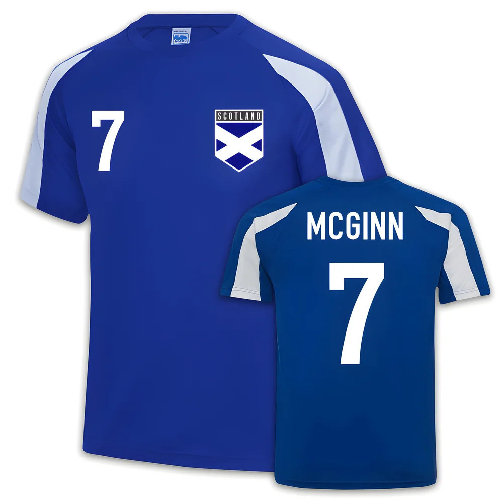 Scotland Sports Training Jersey (Mcginn) Polyester Uksoccershop Men's Blue Medium