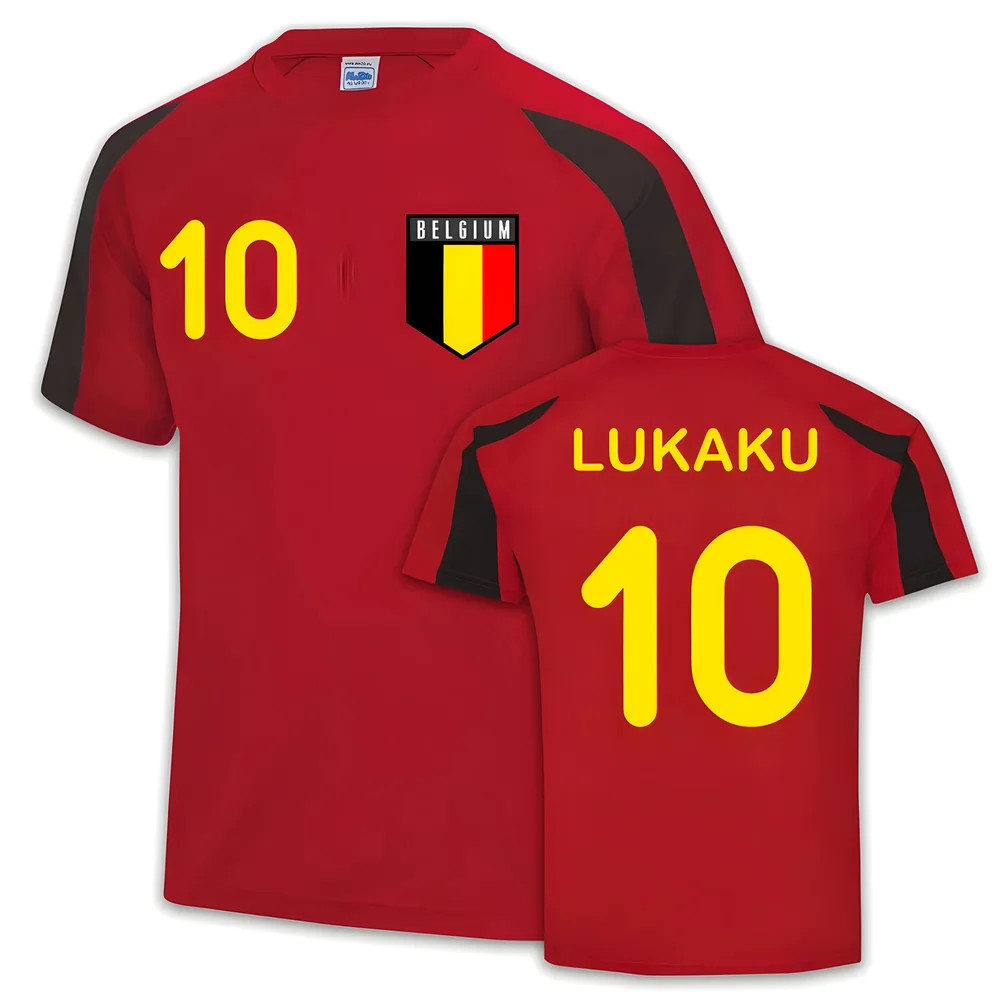 Belgium Sports Training Jersey (Lukaku) - Kids Men's Polyester Uksoccershop Boys Red Extra Small