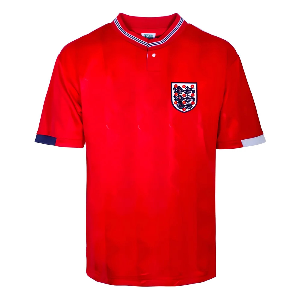 England 1989 Away Retro Shirt Polyester Made By: Score Draw Men's Red Medium