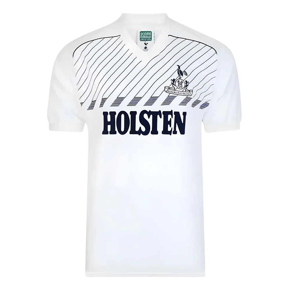 Tottenham 1986 Retro Home Shirt Polyester Made By: Score Draw Men's White Small