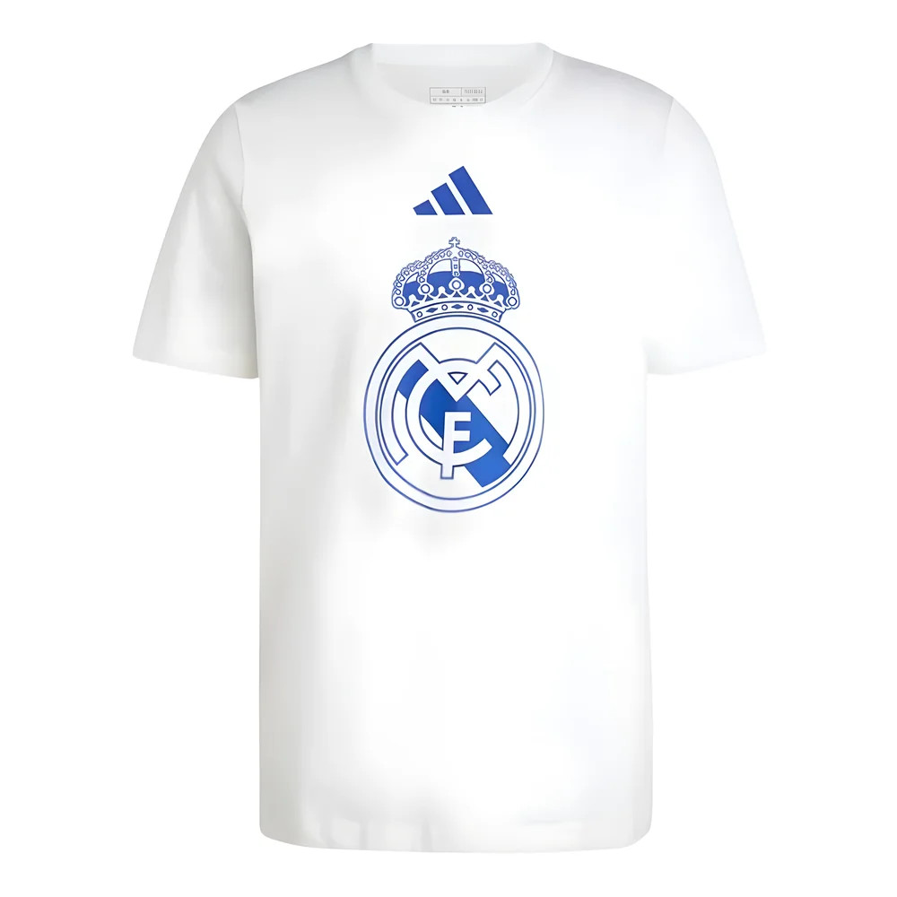 '24-'25 Real Madrid Dna Graphic Tee (White) Polyester Made By: Adidas Men's White Extra Large