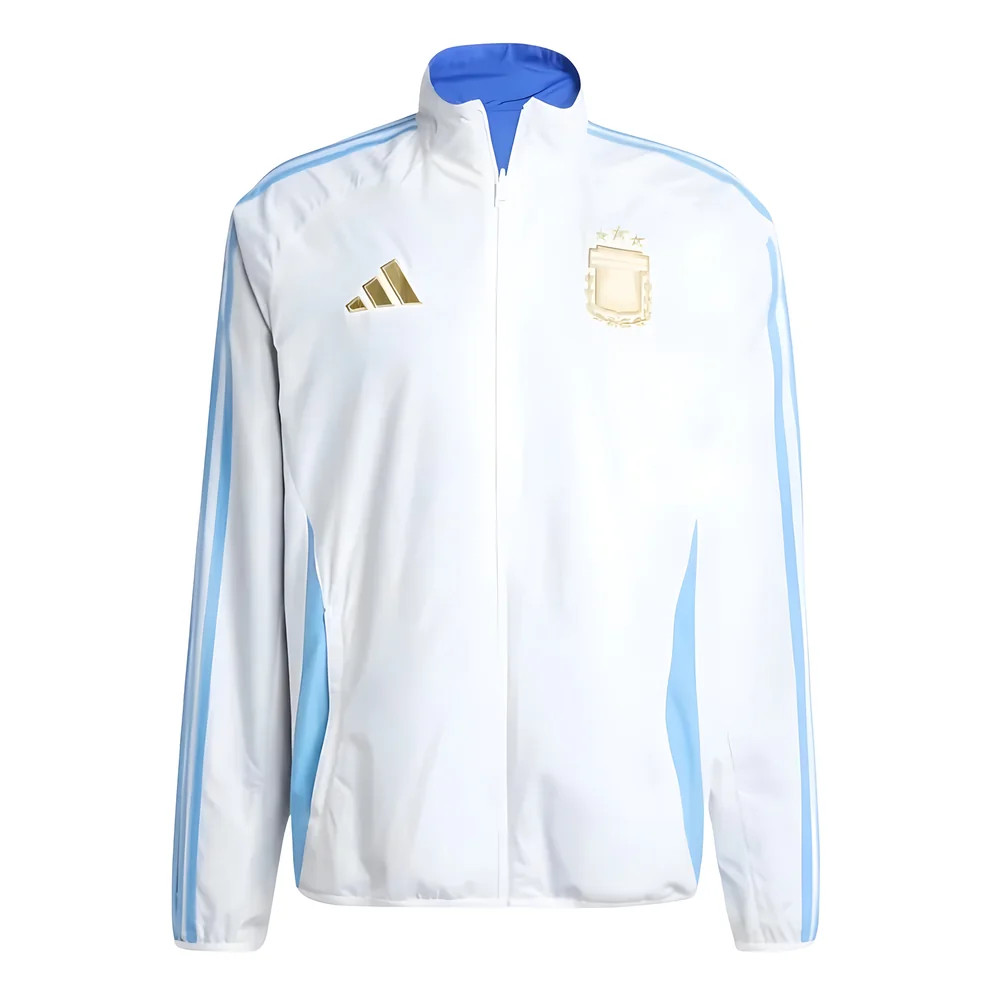'24-'25 Argentina Anthem Jacket (White) Polyester Made By: Adidas Men's White 3XL