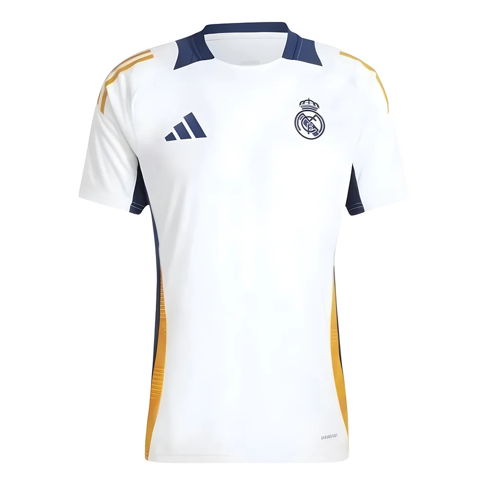 '24-'25 Real Madrid Training Tee (White) Polyester Made By: Adidas Men's White Large