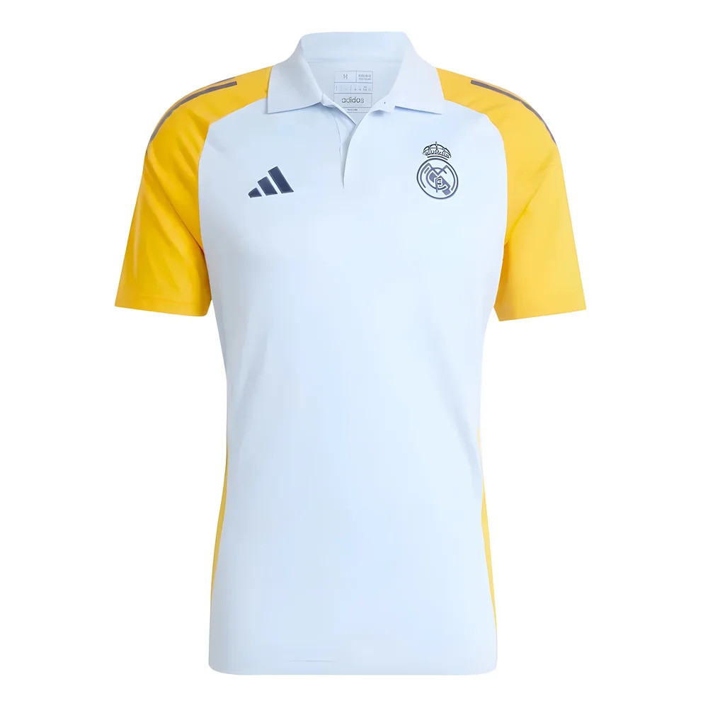 '24-'25 Real Madrid Polo Shirt (Glow ) Polyester Made By: Adidas Men's Blue Medium