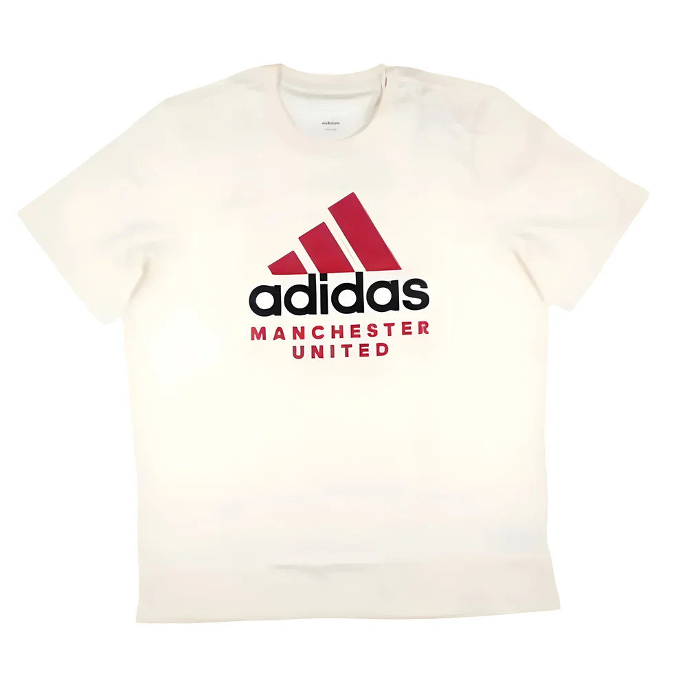 '24-'25 Man Utd Szn Graphic Tee (Cream ) Polyester Manchester United Made By: Adidas Men's White Medium