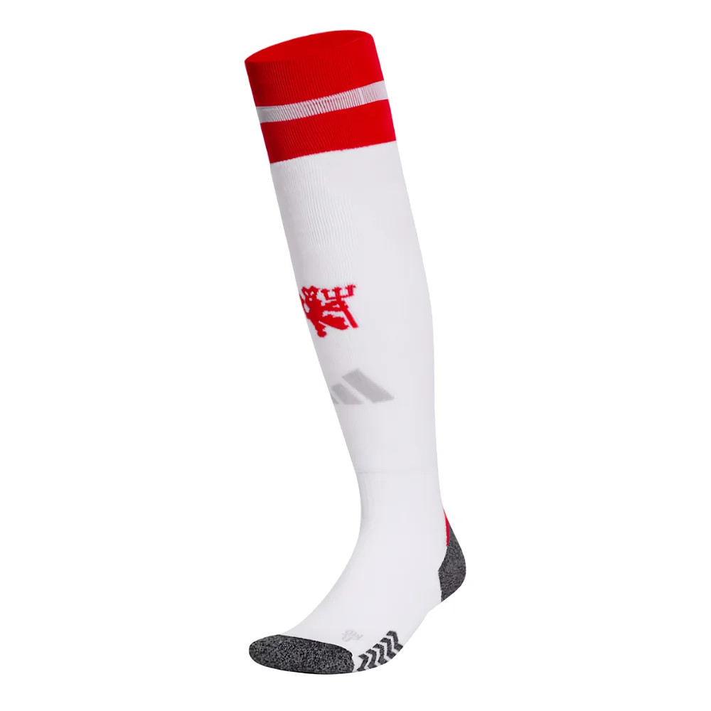 '24-'25 Man Utd Home Socks (White) Adults Polyester Manchester United Made By: Adidas Unisex White Large