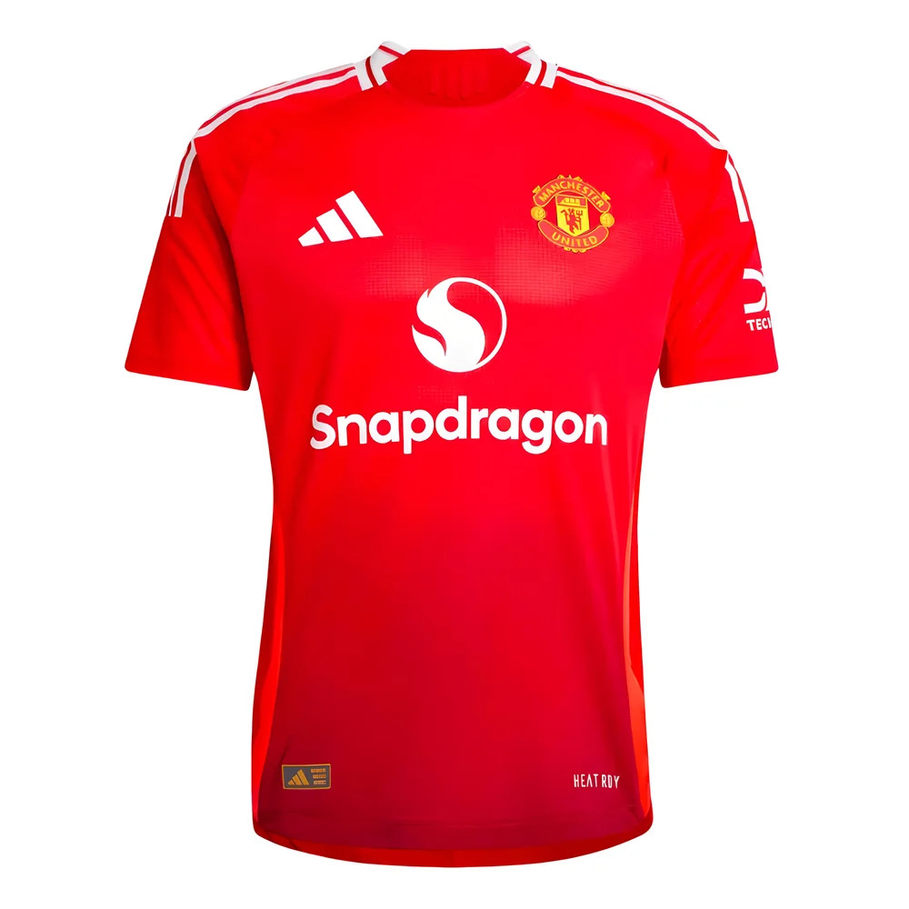'24-'25 Man Utd Authentic Home Shirt Polyester Manchester United Made By: Adidas Men's Red Extra Large