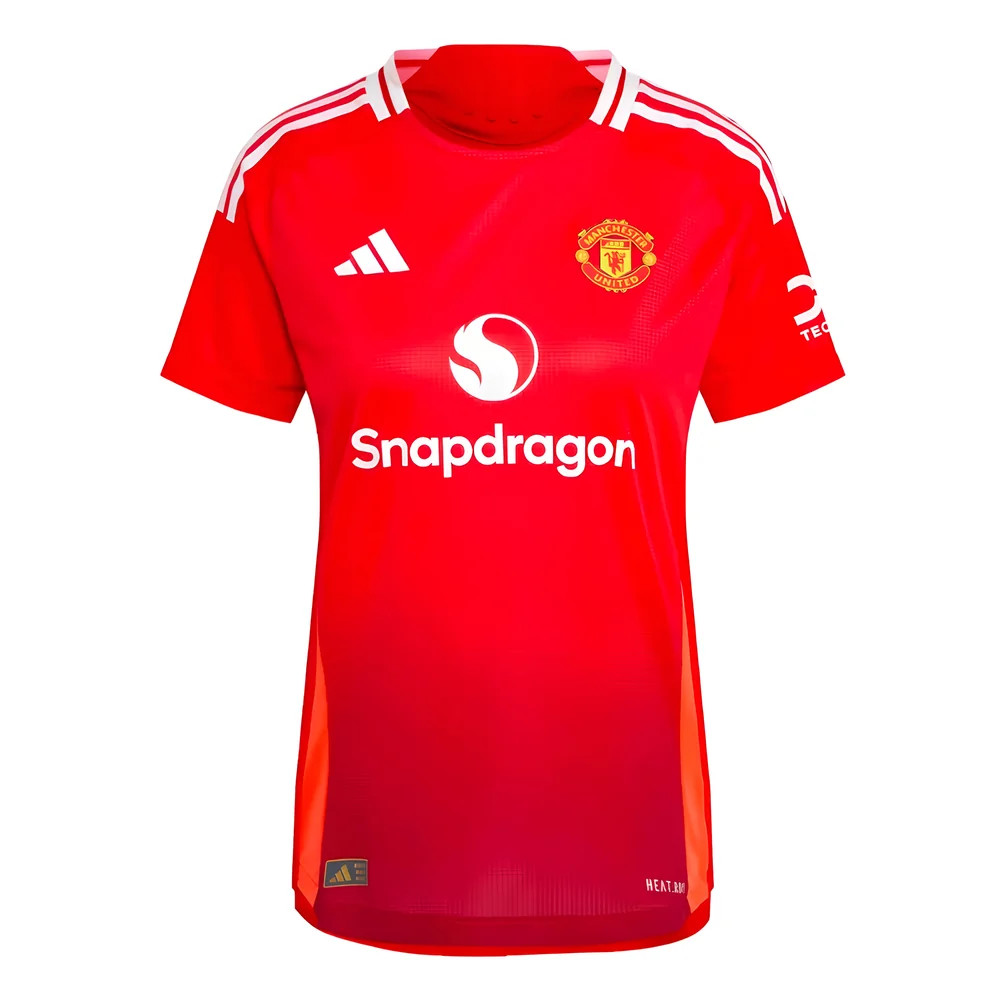 '24-'25 Man Utd Authentic Home Shirt () Polyester Manchester United Made By: Adidas Women's Red Extra Large