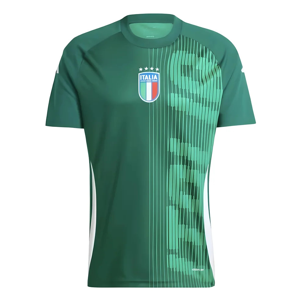 '24-'25 Italy Pre-Match Shirt (Green) Polyester Made By: Adidas Men's Green Medium
