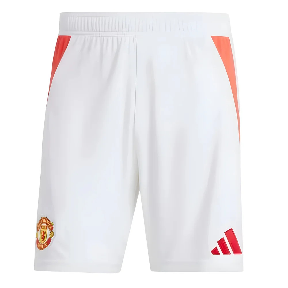 '24-'25 Man Utd Home Shorts (White) Polyester Manchester United Made By: Adidas Men's White Small