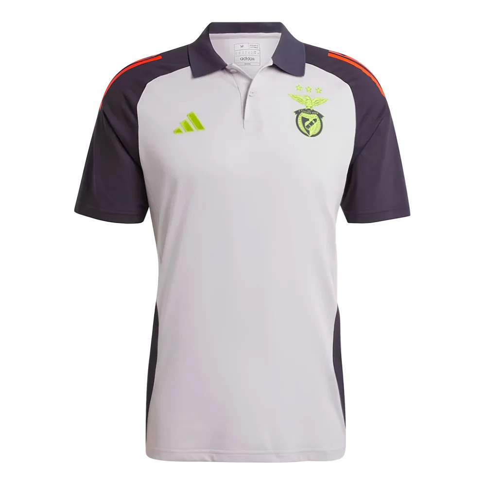 '24-'25 Benfica Polo Shirt (Grey) Polyester Made By: Adidas Men's Grey Xxl